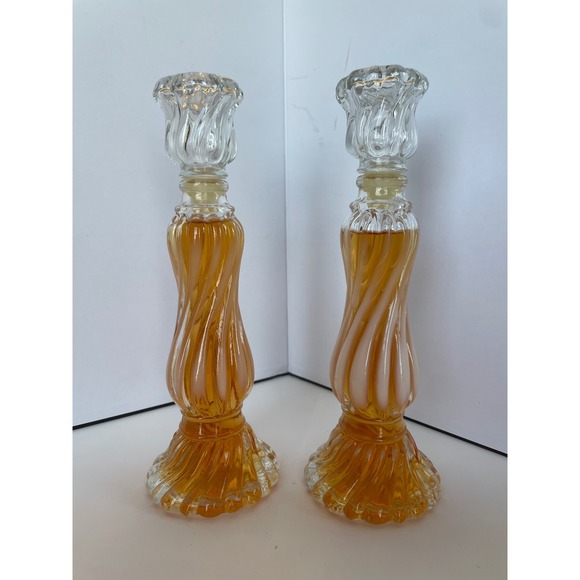 Avon Other - Vintage Avon Opalique Swirl Glass Candlestick Cologne Bottles - Set of 2